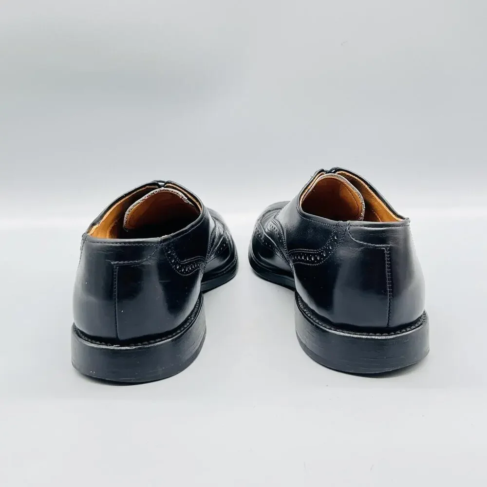 Allen Edmonds Shoes Mens 7.5 Black Leather Chester Wingtip Oxford Dress Brogue